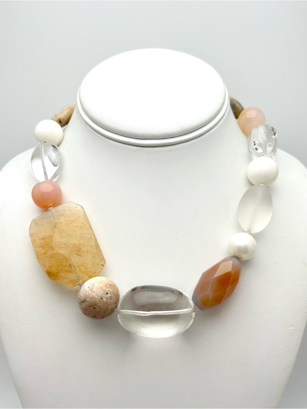 Philippe Ferrandis Paris Beaded Stone Necklace
